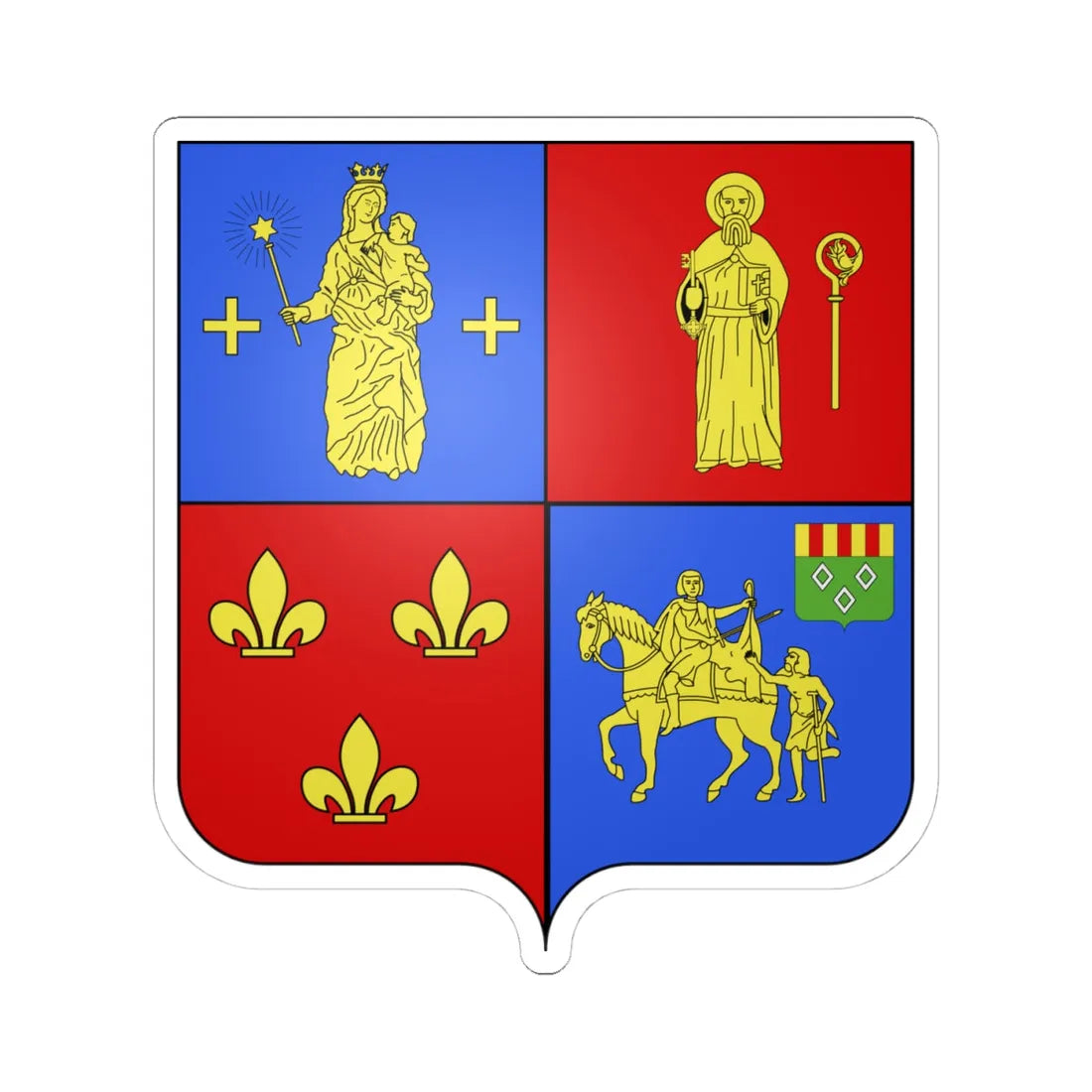 Blason Holsbeek (Belgium) (Coat of Arms) STICKER Vinyl Kiss-Cut Decal 4 Inch White - The Sticker Space
