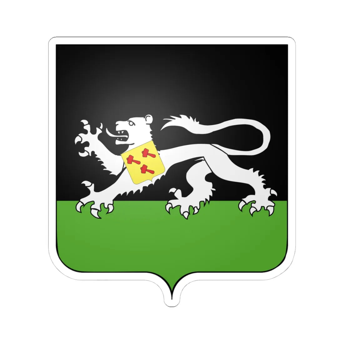 Blason Huldenberg (Belgium) (Coat of Arms) STICKER Vinyl Kiss-Cut Decal 4 Inch White - The Sticker Space