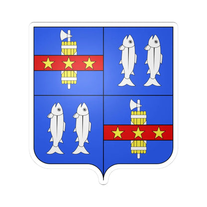Blason it-fr Mancini-Mazarini (Italy) (Coat of Arms) STICKER Vinyl Kiss-Cut Decal 3 Inch White - The Sticker Space