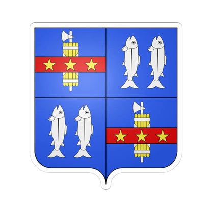 Blason it-fr Mancini-Mazarini (Italy) (Coat of Arms) STICKER Vinyl Kiss-Cut Decal 4 Inch White - The Sticker Space