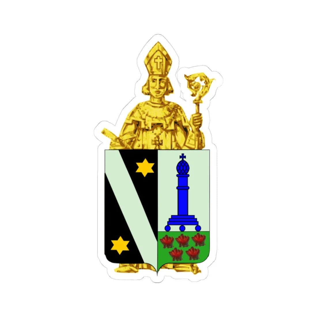 Blason Jalhay (Belgium) (Coat of Arms) STICKER Vinyl Kiss-Cut Decal 3 Inch White - The Sticker Space