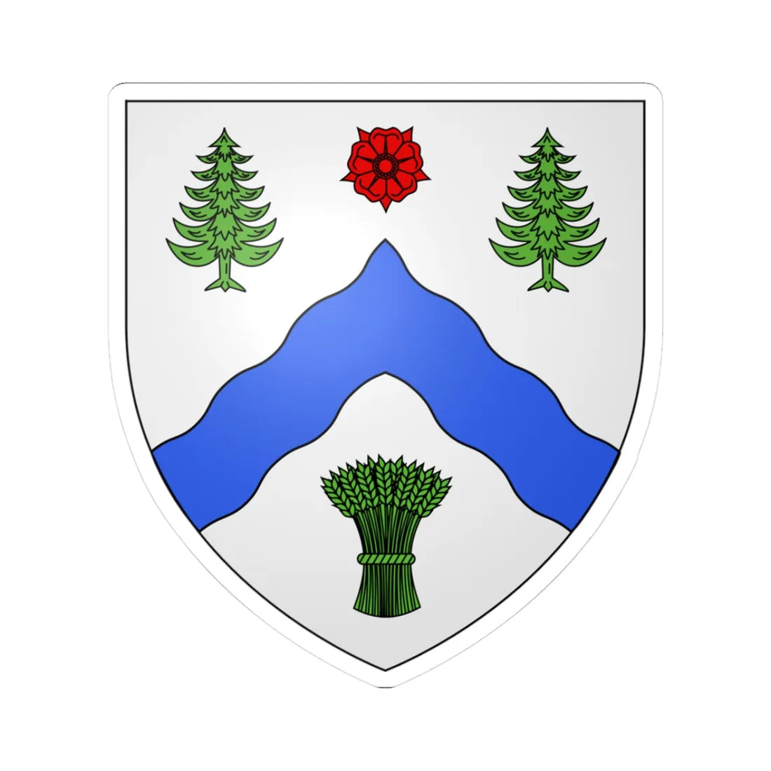 Blason Les Cèdres Québec (Canada) (Coat of Arms) STICKER Vinyl Kiss-Cut Decal 3 Inch White - The Sticker Space