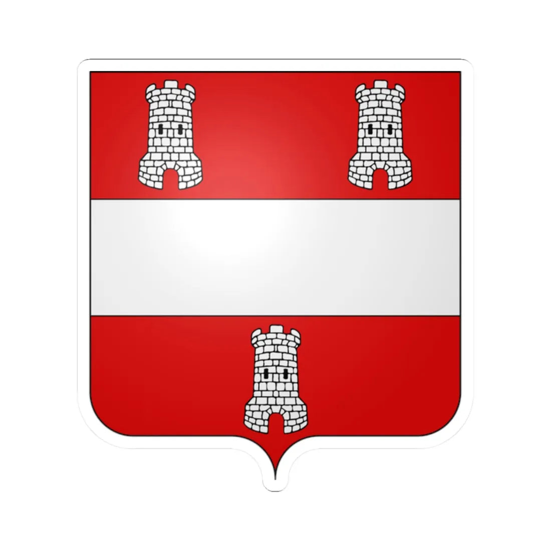 Blason Leuven (Belgium) (Coat of Arms) STICKER Vinyl Kiss-Cut Decal 2 Inch White - The Sticker Space