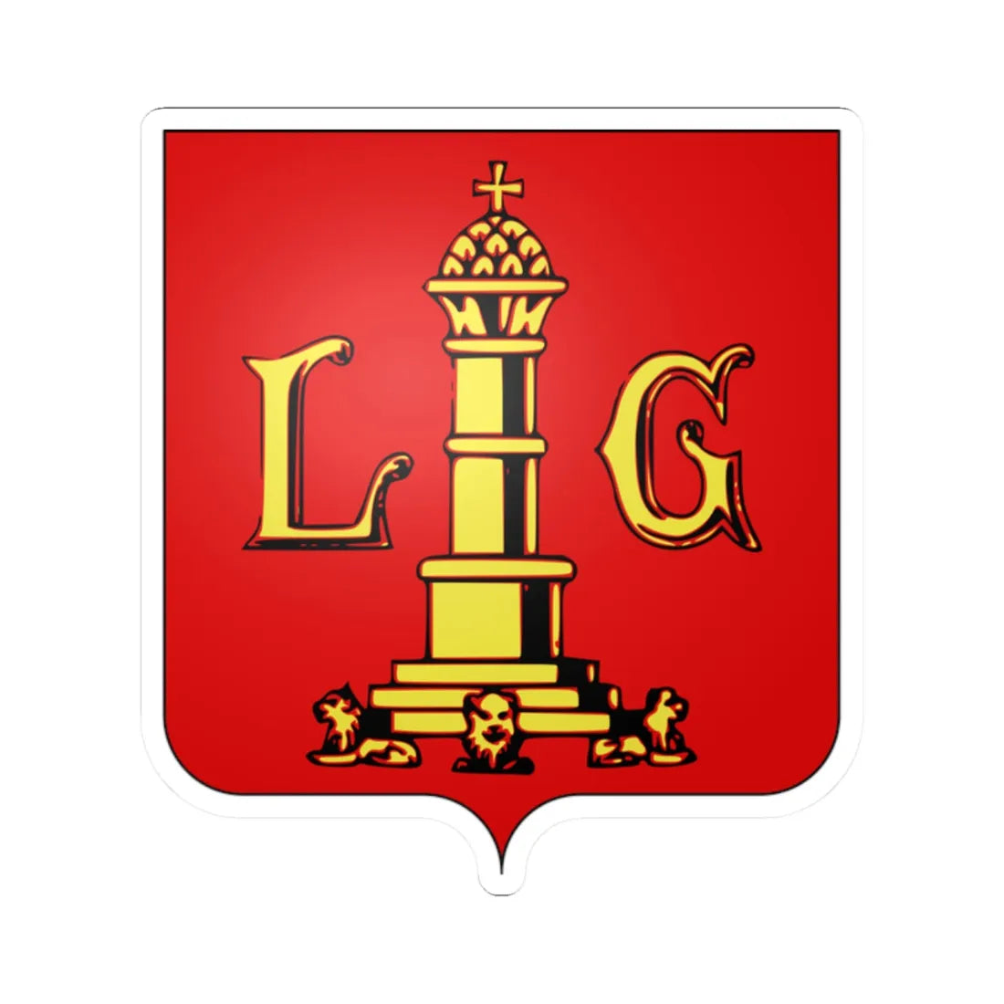 Blason liege (Belgium) (Coat of Arms) STICKER Vinyl Kiss-Cut Decal 2 Inch White - The Sticker Space