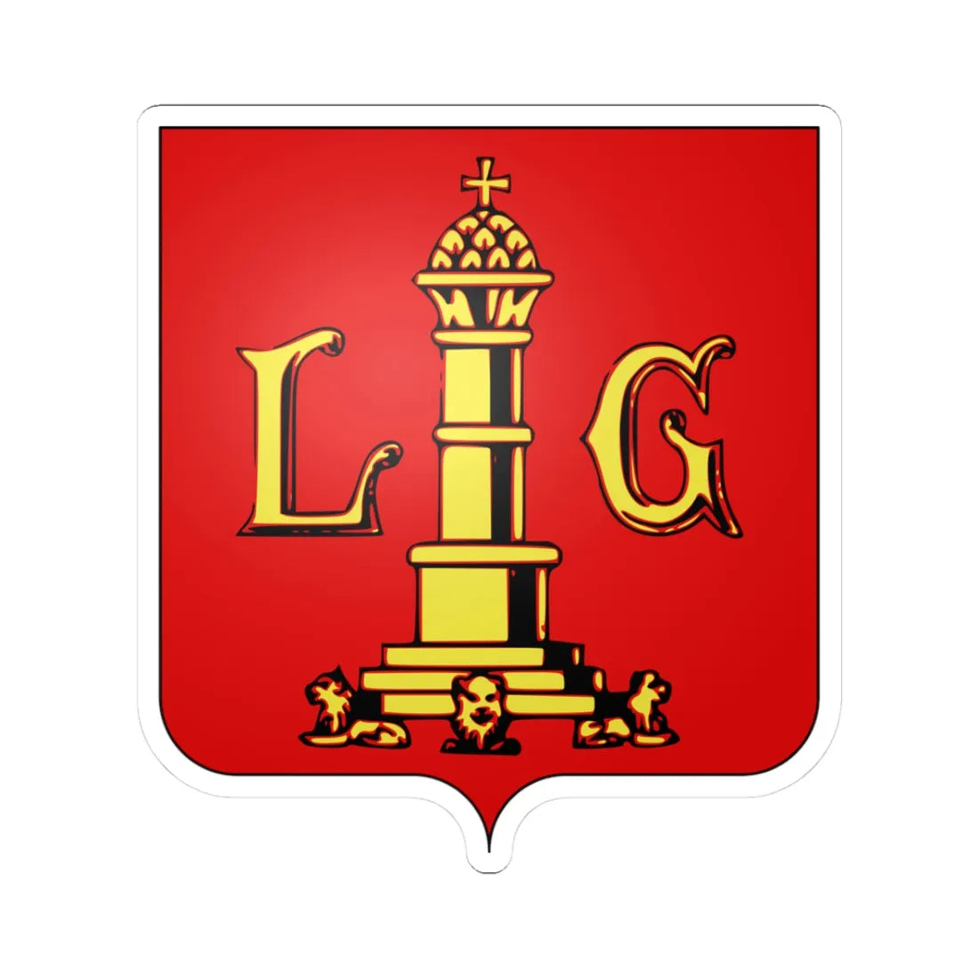 Blason liege (Belgium) (Coat of Arms) STICKER Vinyl Kiss-Cut Decal 3 Inch White - The Sticker Space