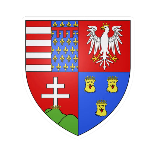 Blason Louis Ier de Hongrie (Lithuania) (Coat of Arms) STICKER Vinyl Kiss-Cut Decal 2 Inch White - The Sticker Space