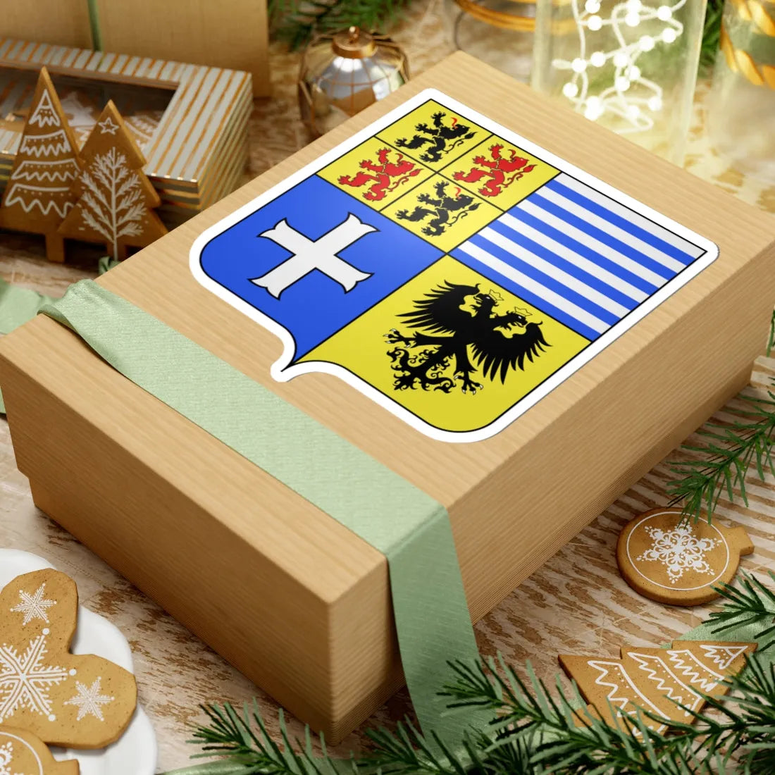Blason Manage (Belgium) (Coat of Arms) STICKER Vinyl Kiss-Cut Decal - The Sticker Space