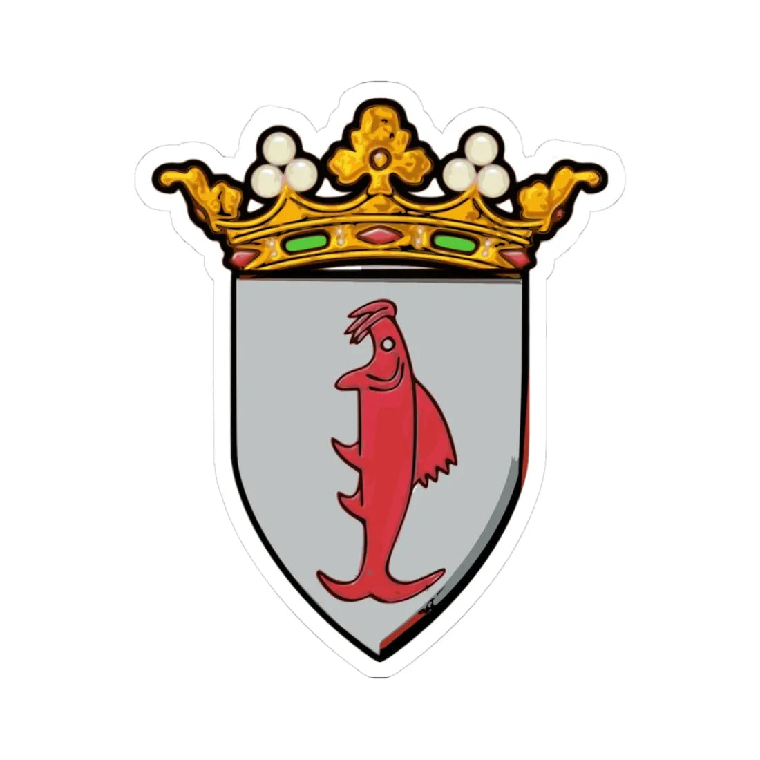 Blason Marchin (Belgium) (Coat of Arms) STICKER Vinyl Kiss-Cut Decal 3 Inch White - The Sticker Space