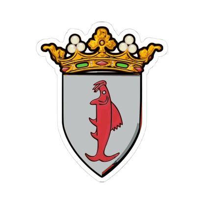 Blason Marchin (Belgium) (Coat of Arms) STICKER Vinyl Kiss-Cut Decal 4 Inch White - The Sticker Space