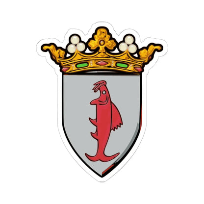 Blason Marchin (Belgium) (Coat of Arms) STICKER Vinyl Kiss-Cut Decal 6 Inch White - The Sticker Space