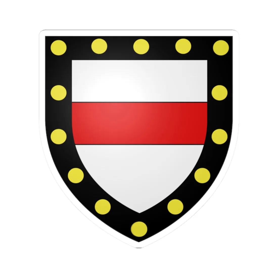 Blason Mauburin de Liniers selon Gelre (Argentina) (Coat of Arms) STICKER Vinyl Kiss-Cut Decal 2 Inch White - The Sticker Space