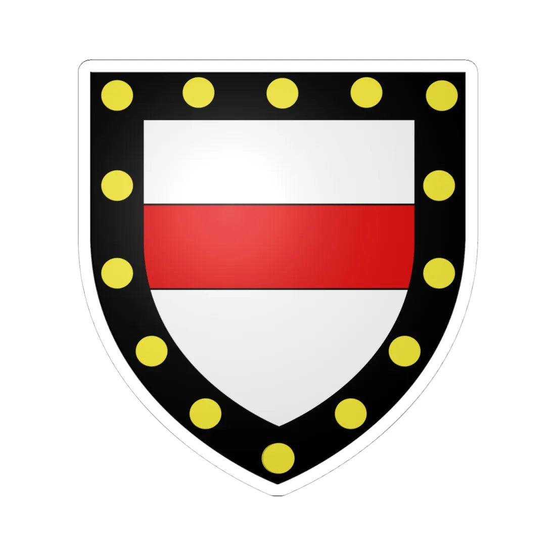 Blason Mauburin de Liniers selon Gelre (Argentina) (Coat of Arms) STICKER Vinyl Kiss-Cut Decal 4 Inch White - The Sticker Space