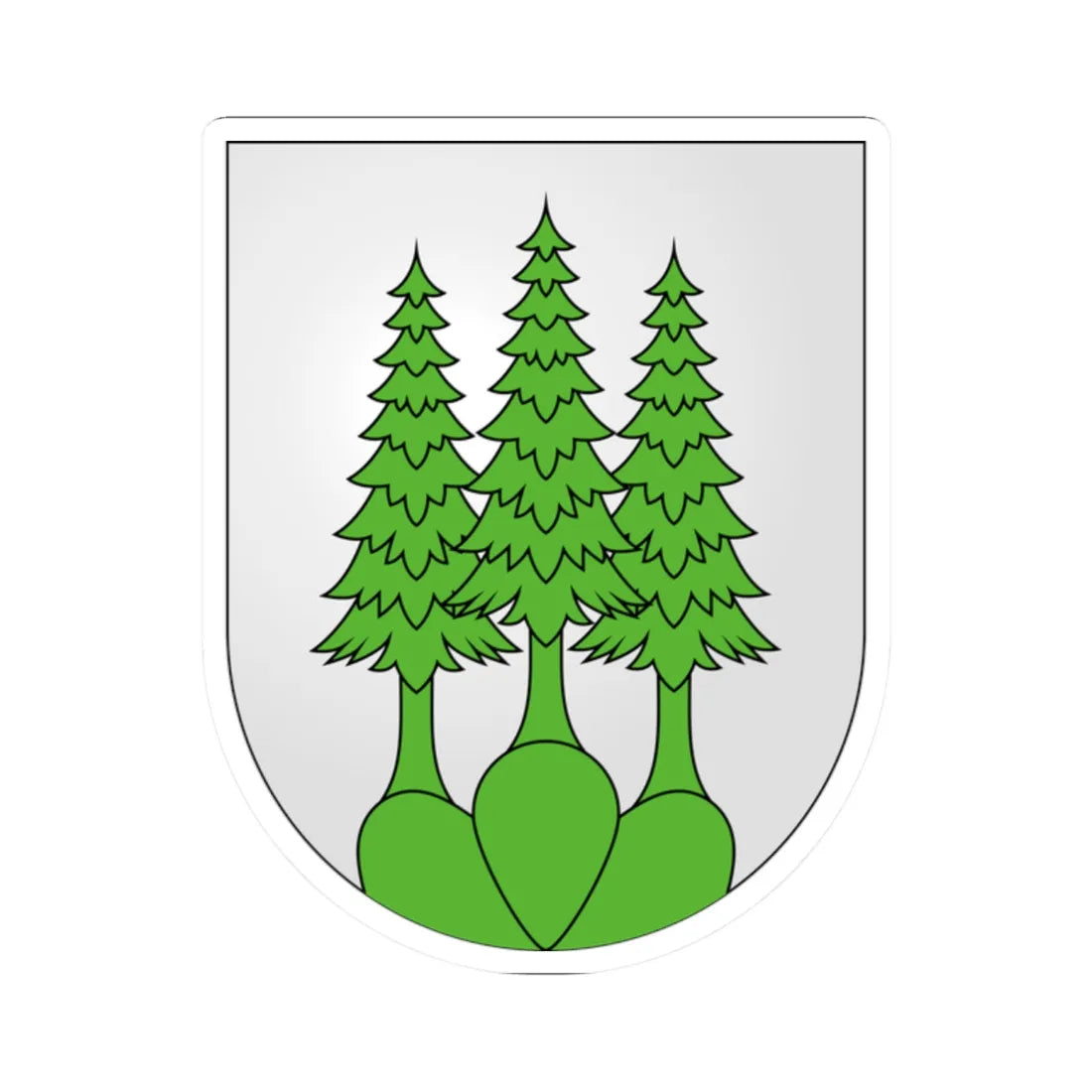 Blason Menzingen (Switzerland) (Coat of Arms) STICKER Vinyl Kiss-Cut Decal 2 Inch White - The Sticker Space