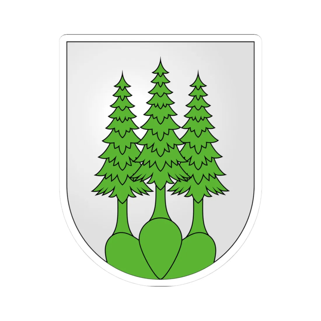 Blason Menzingen (Switzerland) (Coat of Arms) STICKER Vinyl Kiss-Cut Decal 3 Inch White - The Sticker Space