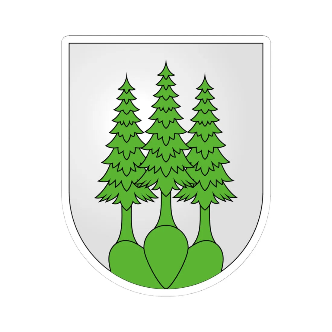 Blason Menzingen (Switzerland) (Coat of Arms) STICKER Vinyl Kiss-Cut Decal 4 Inch White - The Sticker Space