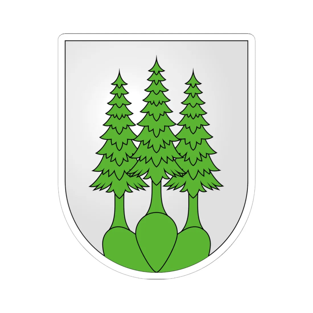 Blason Menzingen (Switzerland) (Coat of Arms) STICKER Vinyl Kiss-Cut Decal 6 Inch White - The Sticker Space