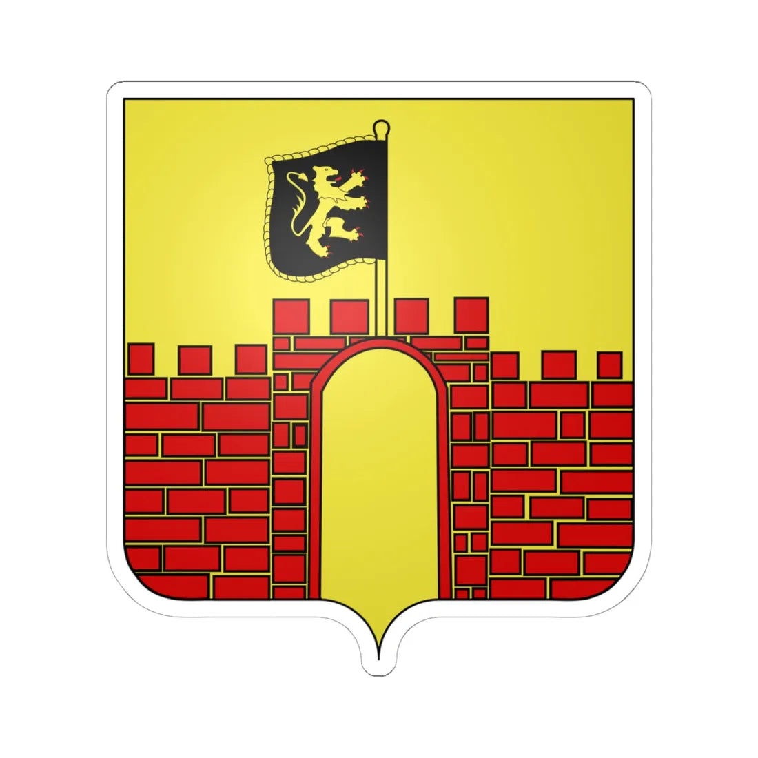 Blason Merchtem (Belgium) (Coat of Arms) STICKER Vinyl Kiss-Cut Decal 6 Inch White - The Sticker Space