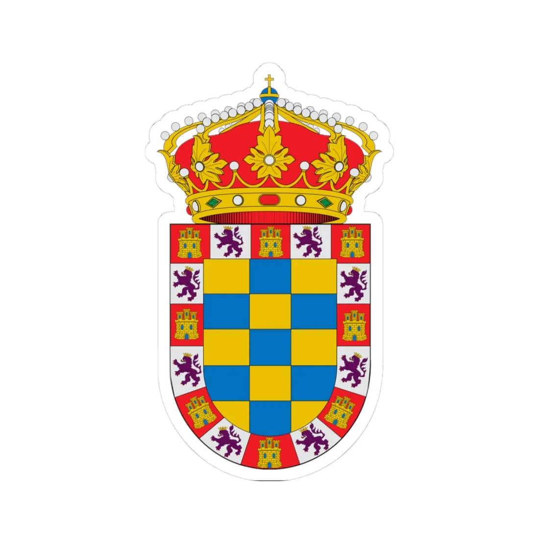 Blason Moguer Spain (Spain) (Coat of Arms) STICKER Vinyl Kiss-Cut Decal 3 Inch White - The Sticker Space