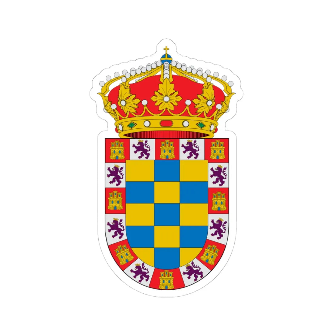 Blason Moguer Spain (Spain) (Coat of Arms) STICKER Vinyl Kiss-Cut Decal 4 Inch White - The Sticker Space