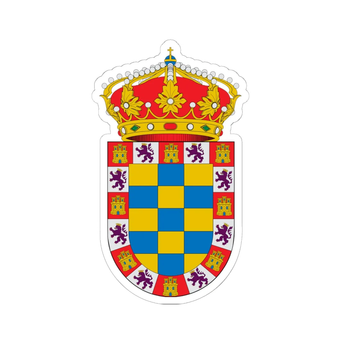 Blason Moguer Spain (Spain) (Coat of Arms) STICKER Vinyl Kiss-Cut Decal 6 Inch White - The Sticker Space
