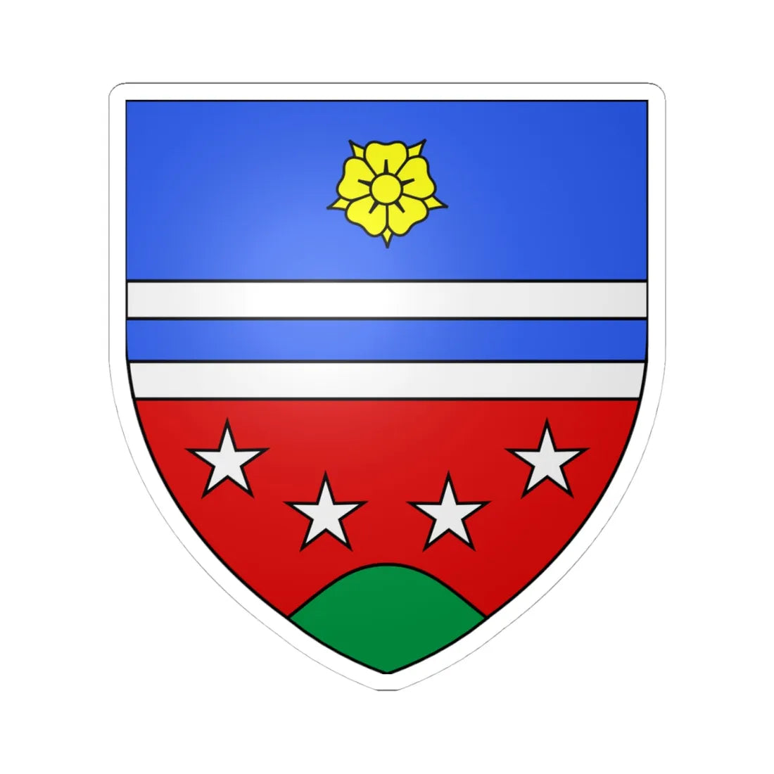 Blason Monnard (Switzerland) (Coat of Arms) STICKER Vinyl Kiss-Cut Decal 4 Inch White - The Sticker Space