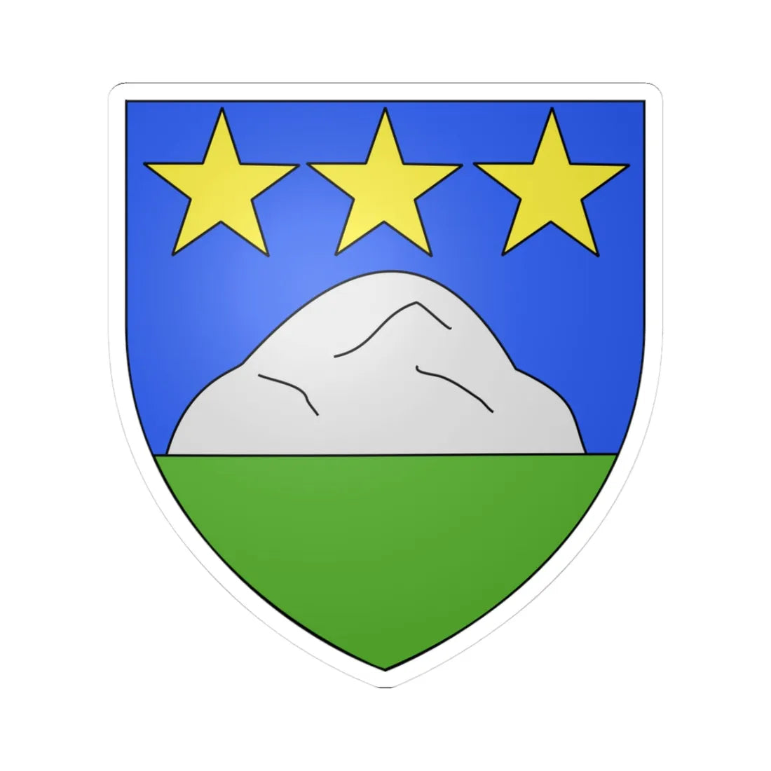 Blason mont-noble (Switzerland) (Coat of Arms) STICKER Vinyl Kiss-Cut Decal 3 Inch White - The Sticker Space