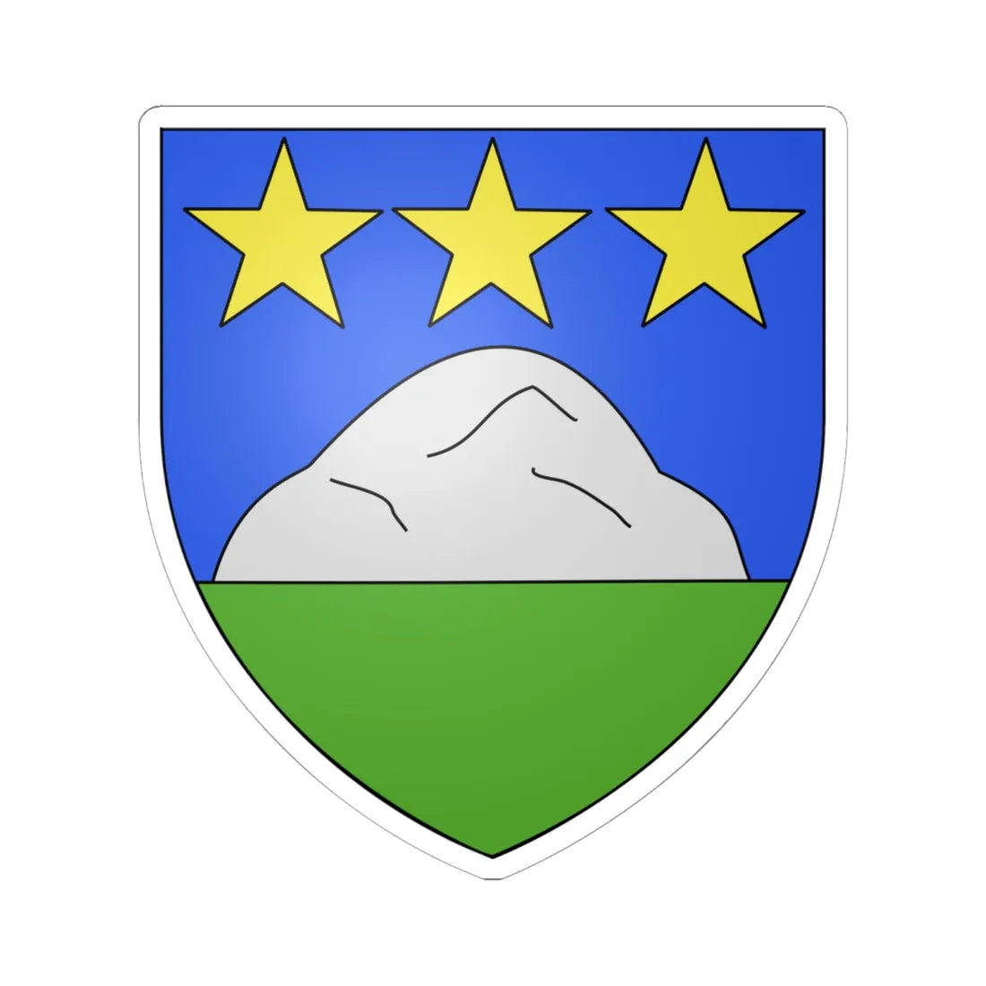 Blason mont-noble (Switzerland) (Coat of Arms) STICKER Vinyl Kiss-Cut Decal 6 Inch White - The Sticker Space