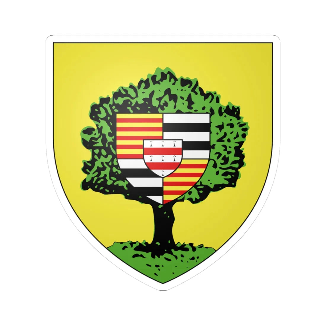 Blason Montigny-le-Tilleul (Belgium) (Coat of Arms) STICKER Vinyl Kiss-Cut Decal 3 Inch White - The Sticker Space