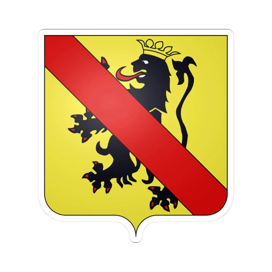 Blason namur prov (Belgium) (Coat of Arms) STICKER Vinyl Kiss-Cut Decal 3 Inch White - The Sticker Space