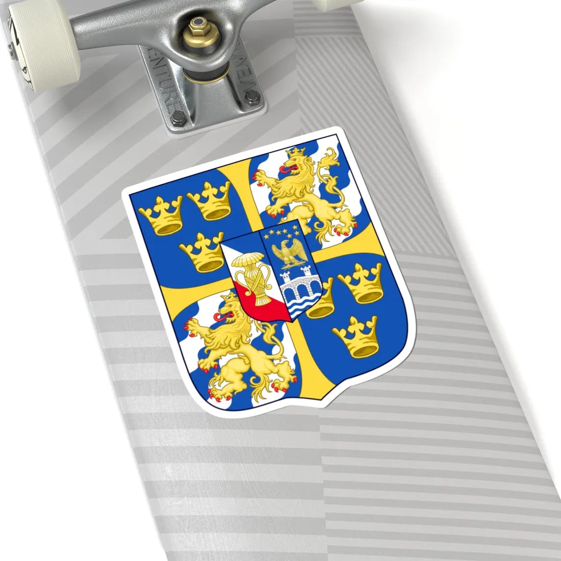 Blason Oscar II de Suède (Sweden) (Coat of Arms) STICKER Vinyl Kiss-Cut Decal - The Sticker Space