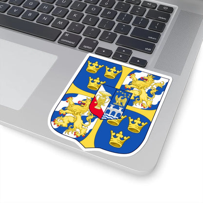 Blason Oscar II de Suède (Sweden) (Coat of Arms) STICKER Vinyl Kiss-Cut Decal - The Sticker Space