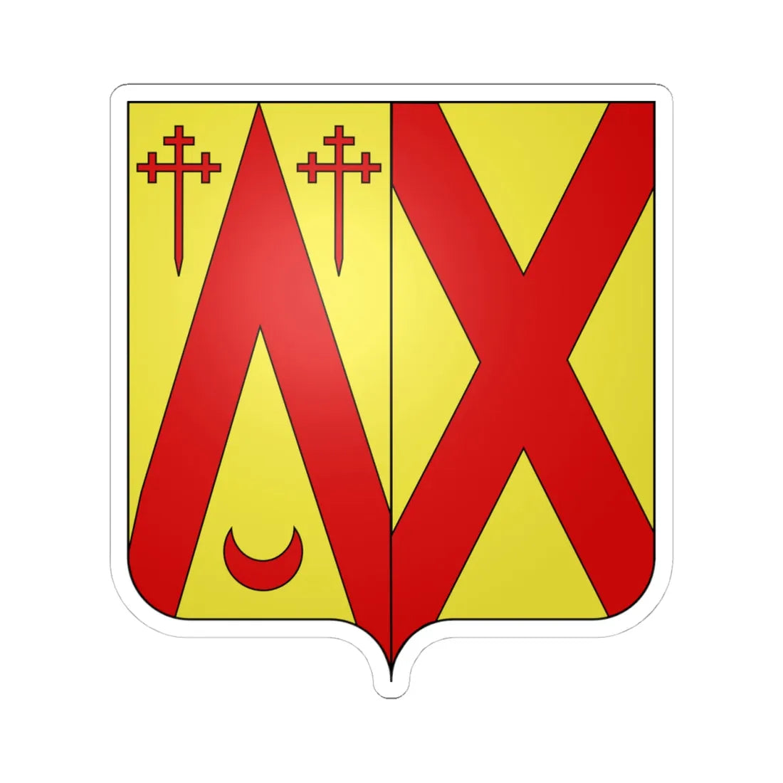 Blason Oud-Heverlee (Belgium) (Coat of Arms) STICKER Vinyl Kiss-Cut Decal 4 Inch White - The Sticker Space