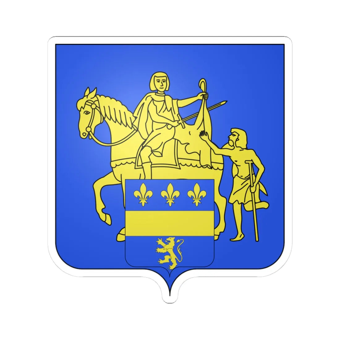Blason Overijse (Belgium) (Coat of Arms) STICKER Vinyl Kiss-Cut Decal 3 Inch White - The Sticker Space