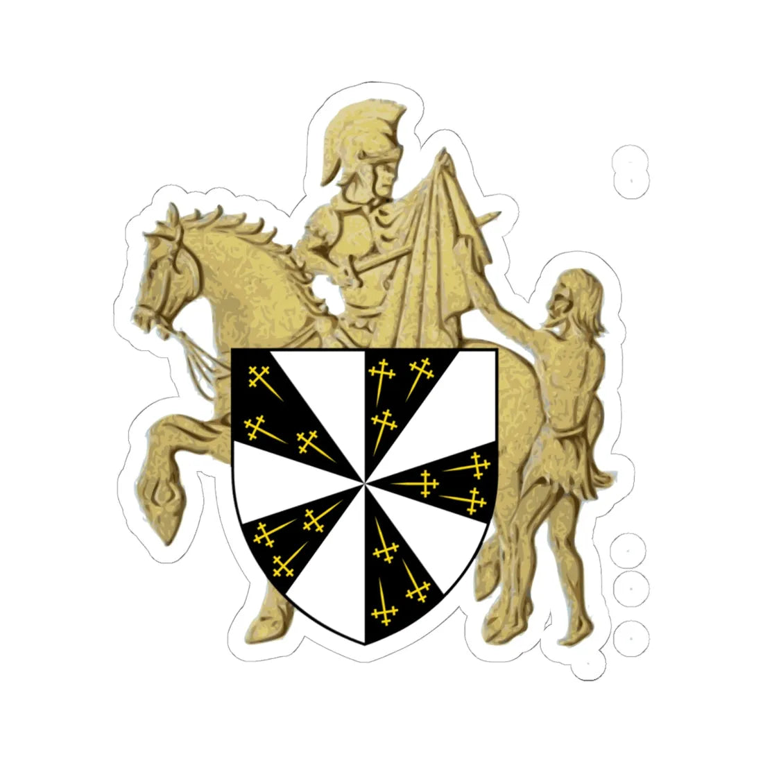 Blason Pepingen (Belgium) (Coat of Arms) STICKER Vinyl Kiss-Cut Decal 6 Inch White - The Sticker Space