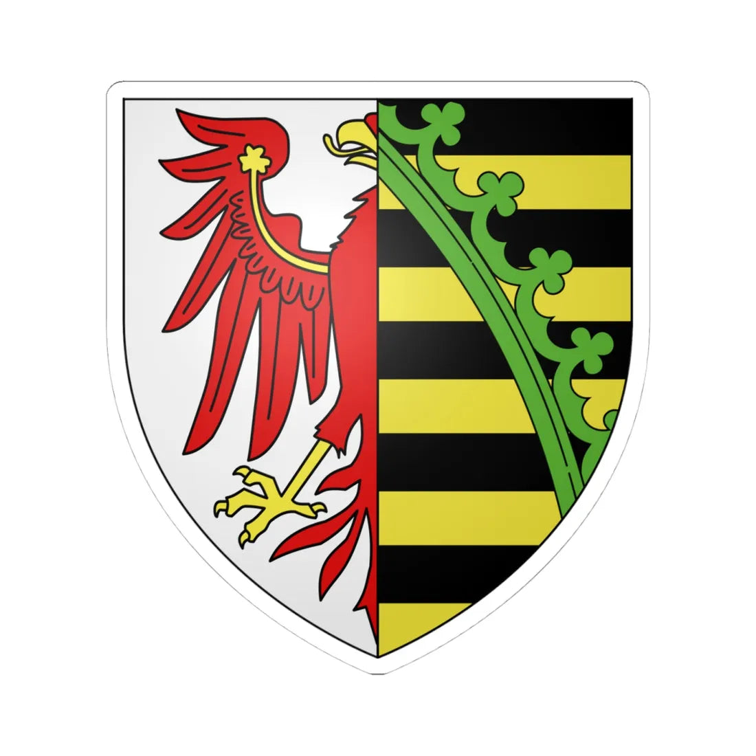 Blason Principauté dAnhalt XIIIe siècle (Germany) (Coat of Arms) STICKER Vinyl Kiss-Cut Decal 4 Inch White - The Sticker Space