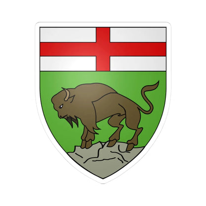 Blason province ca Manitoba NormeFr (Canada) (Coat of Arms) STICKER Vinyl Kiss-Cut Decal 3 Inch White - The Sticker Space