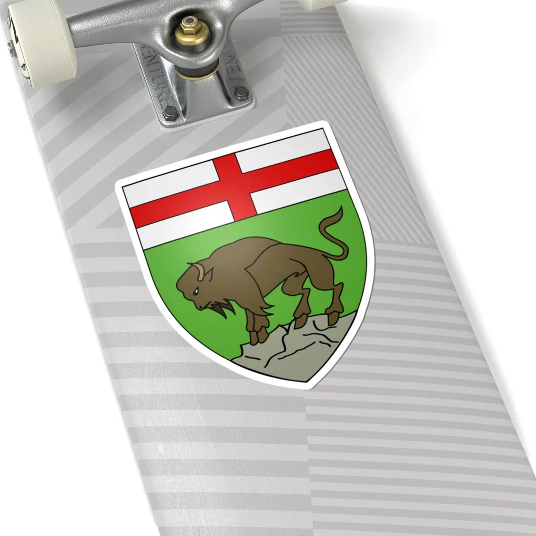 Blason province ca Manitoba NormeFr (Canada) (Coat of Arms) STICKER Vinyl Kiss-Cut Decal - The Sticker Space