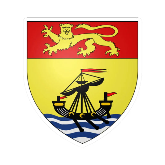 Blason province ca Nouveau-Brunwick Var.1905 (Canada) (Coat of Arms) STICKER Vinyl Kiss-Cut Decal 2 Inch White - The Sticker Space