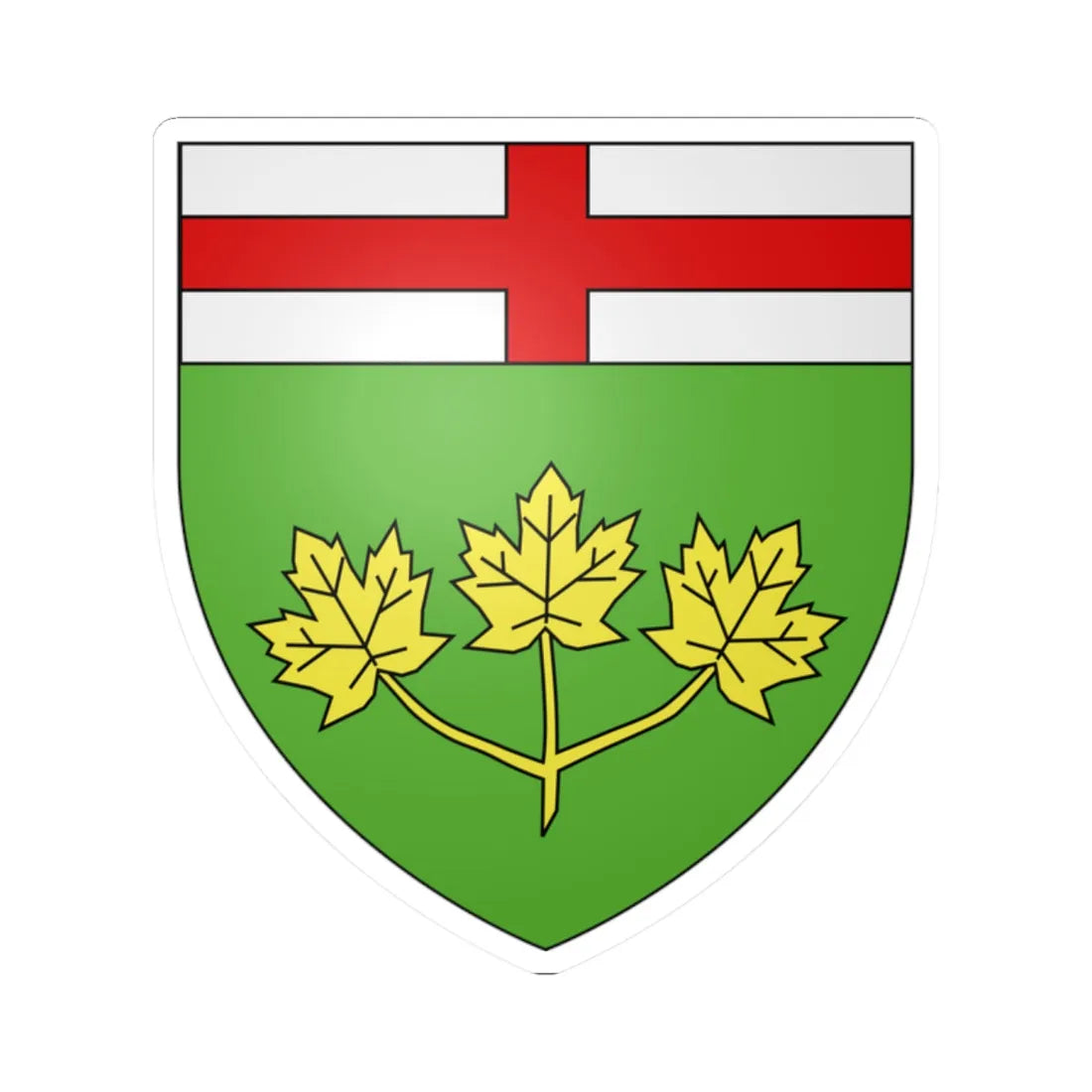 Blason province ca Ontario (Canada) (Coat of Arms) STICKER Vinyl Kiss-Cut Decal 2 Inch White - The Sticker Space
