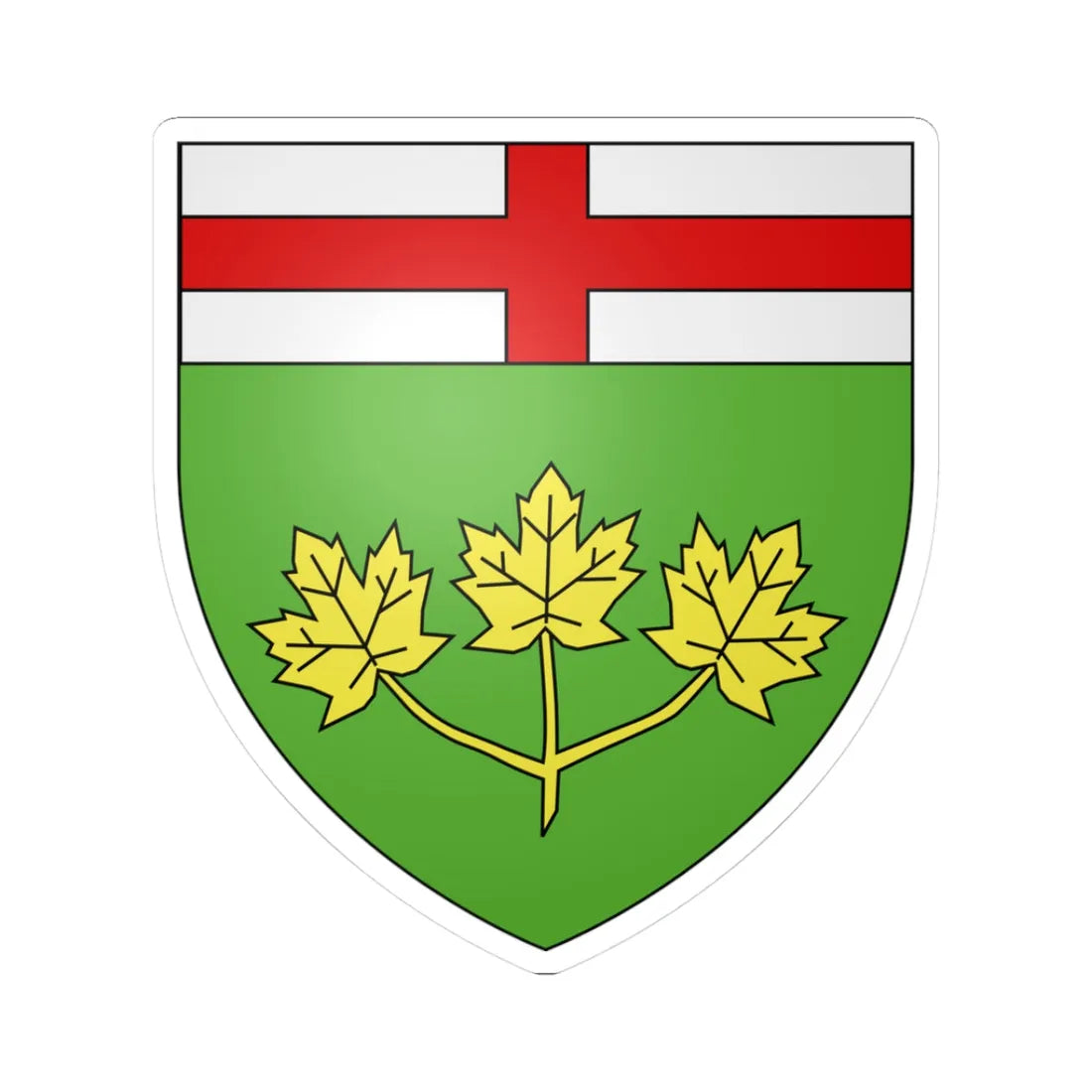 Blason province ca Ontario (Canada) (Coat of Arms) STICKER Vinyl Kiss-Cut Decal 3 Inch White - The Sticker Space