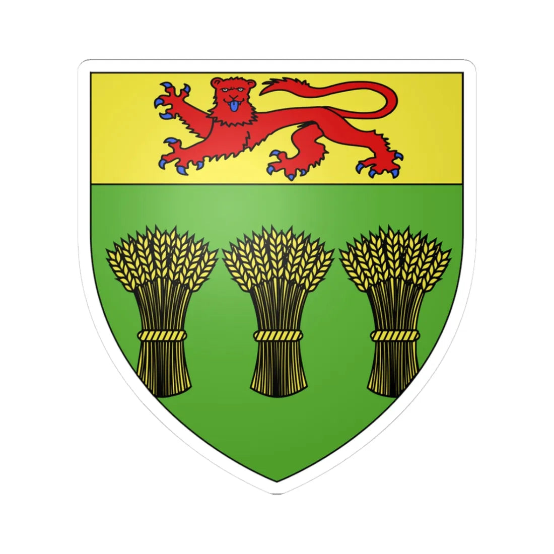 Blason province ca Saskatchewan (Canada) (Coat of Arms) STICKER Vinyl Kiss-Cut Decal 3 Inch White - The Sticker Space