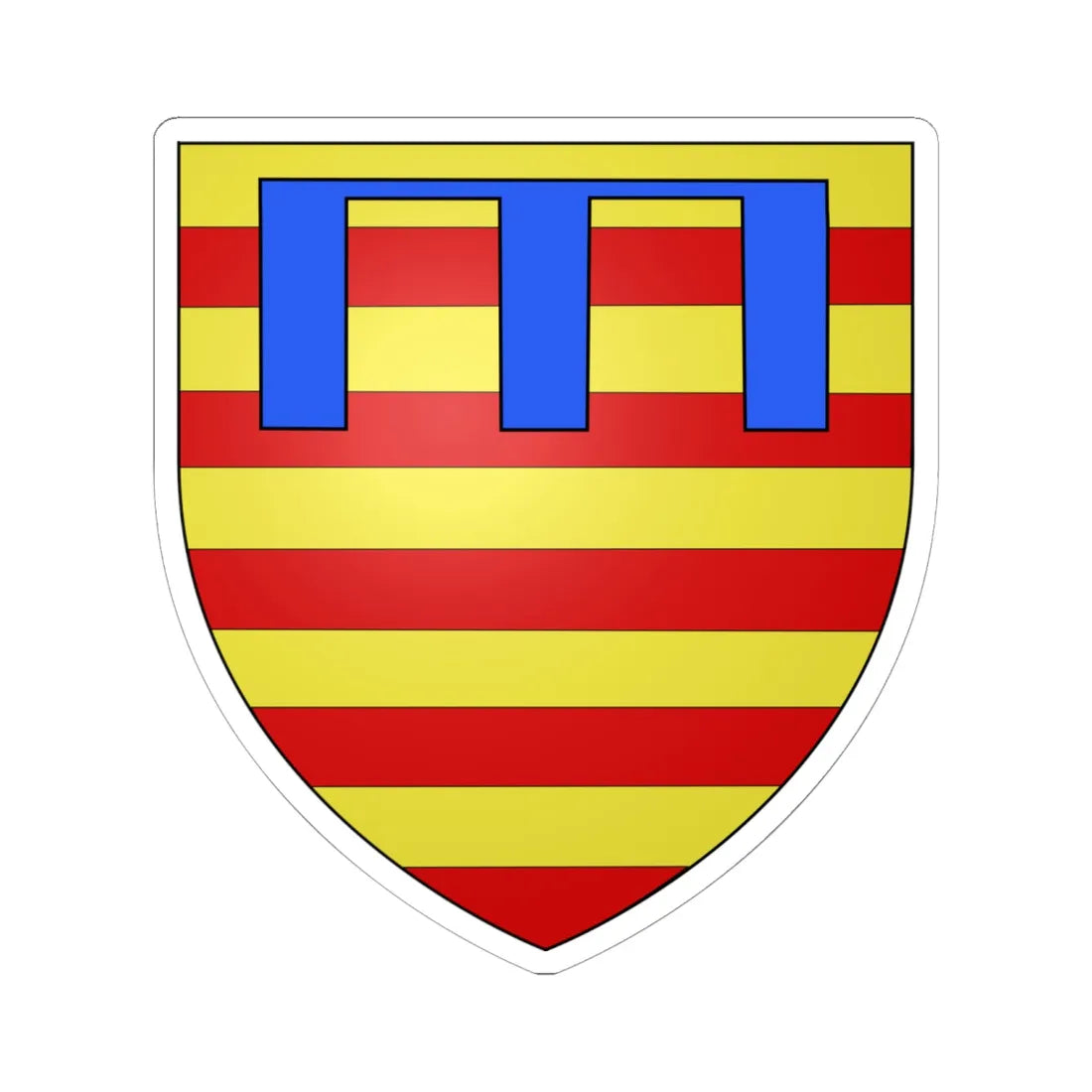 Blason Remicourt (Belgium) (Coat of Arms) STICKER Vinyl Kiss-Cut Decal 6 Inch White - The Sticker Space