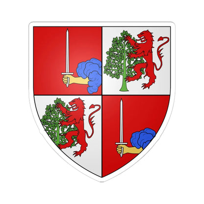 Blason Riordan (Ireland) (Coat of Arms) STICKER Vinyl Kiss-Cut Decal 6 Inch White - The Sticker Space