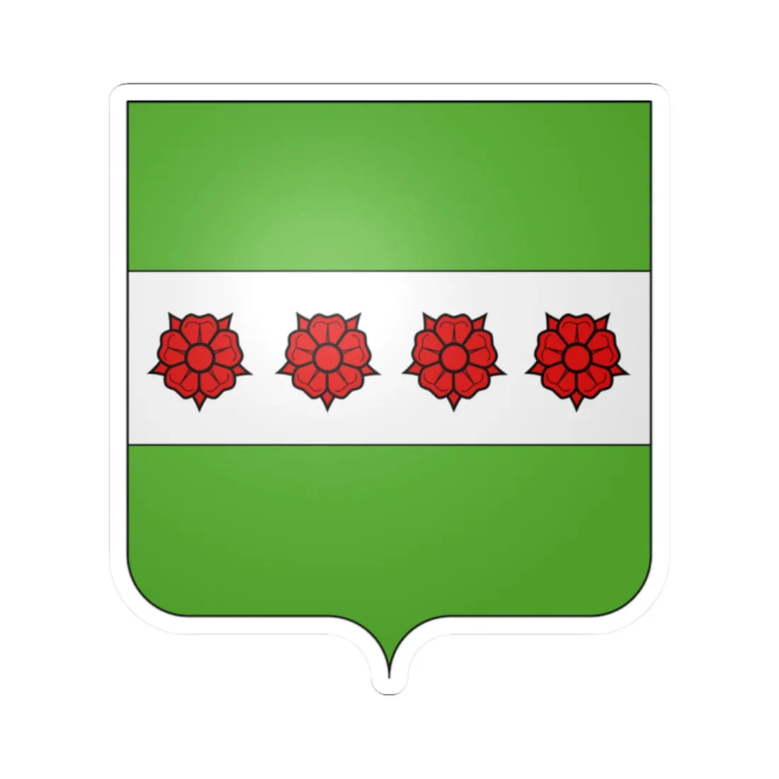 Blason Roosdaal (Belgium) (Coat of Arms) STICKER Vinyl Kiss-Cut Decal 2 Inch White - The Sticker Space