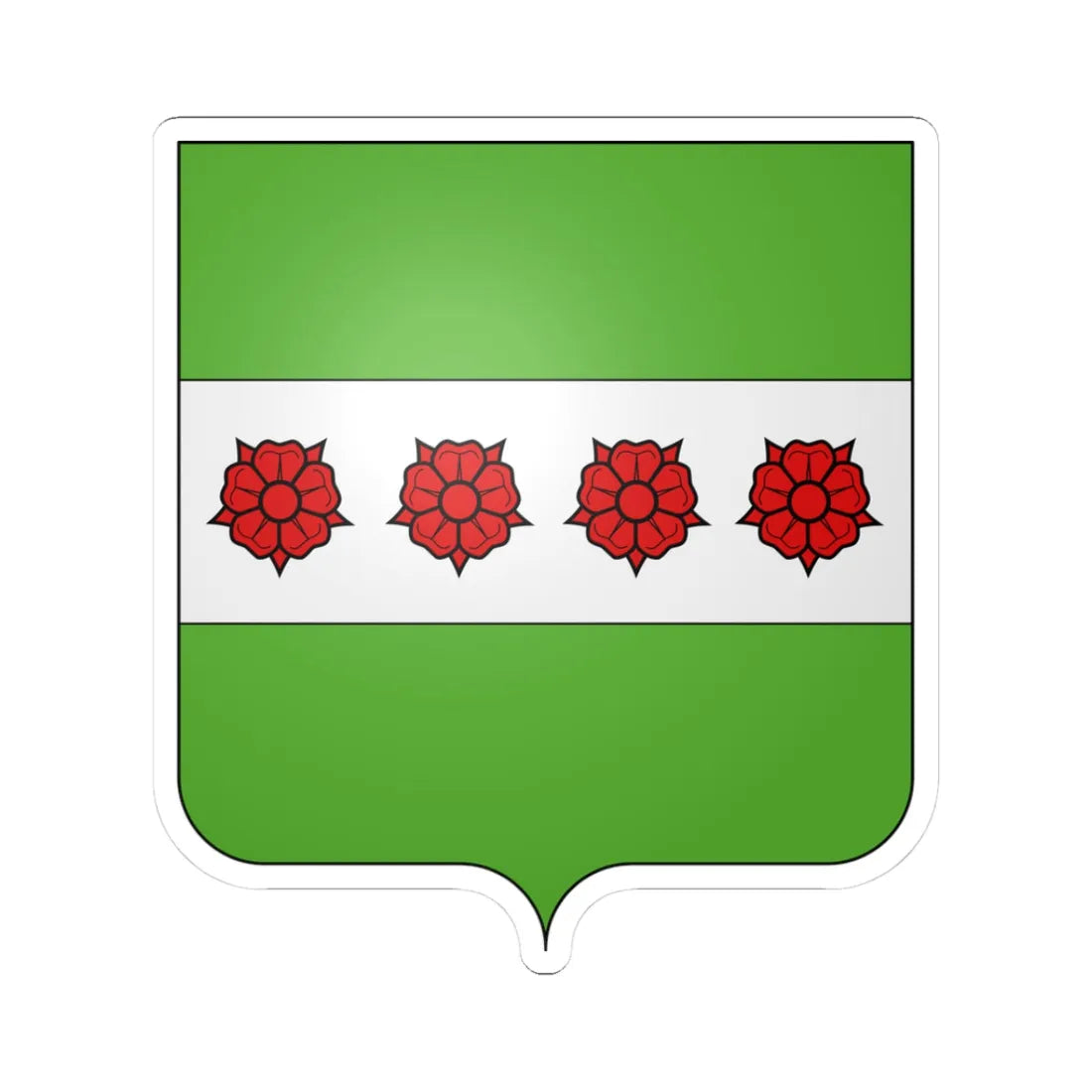 Blason Roosdaal (Belgium) (Coat of Arms) STICKER Vinyl Kiss-Cut Decal 3 Inch White - The Sticker Space