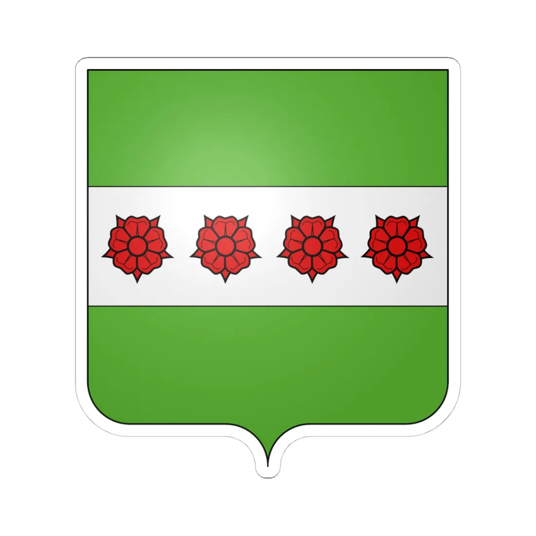 Blason Roosdaal (Belgium) (Coat of Arms) STICKER Vinyl Kiss-Cut Decal 4 Inch White - The Sticker Space