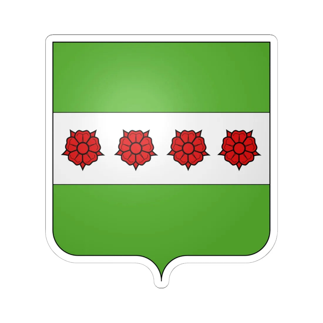 Blason Roosdaal (Belgium) (Coat of Arms) STICKER Vinyl Kiss-Cut Decal 6 Inch White - The Sticker Space