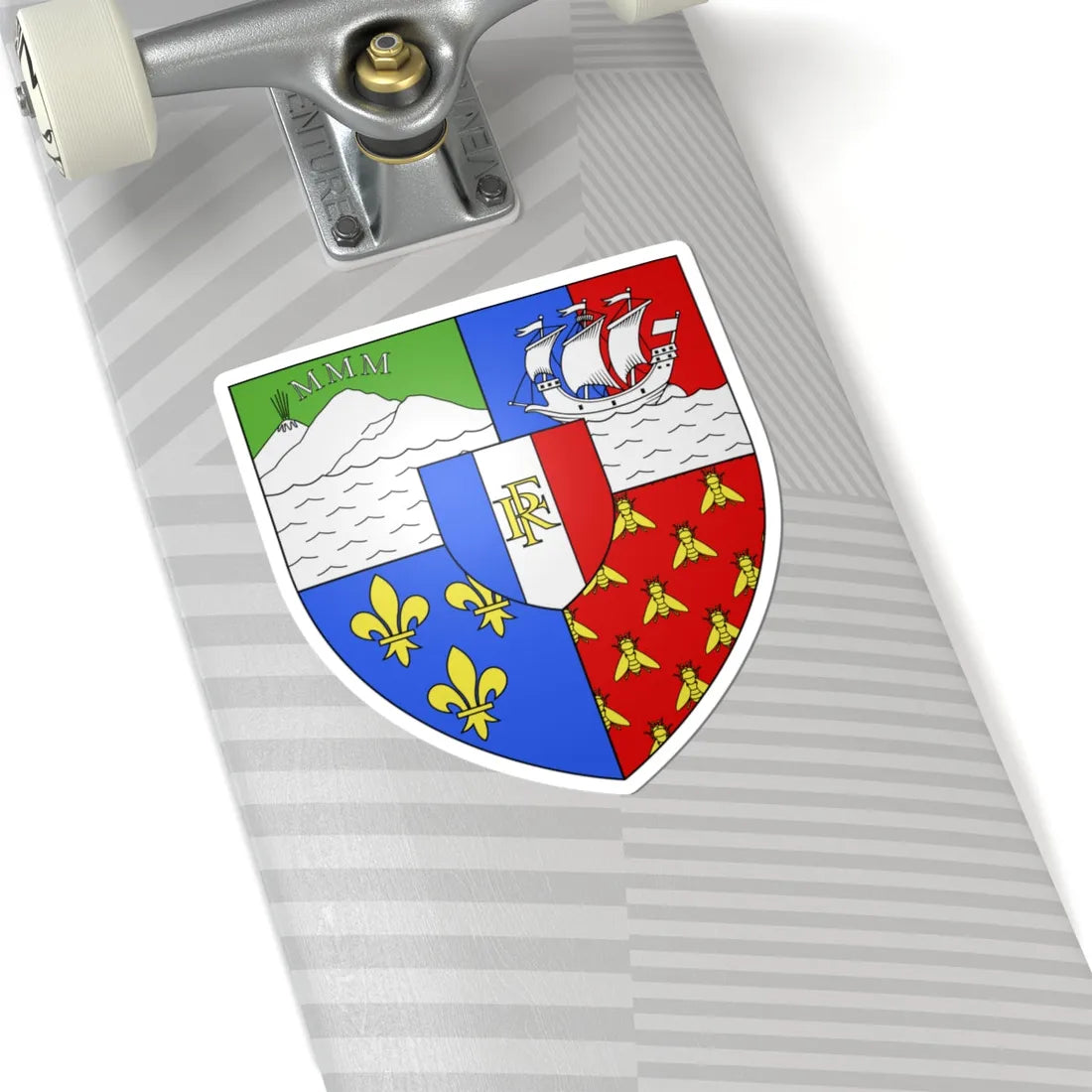 Blason Réunion DOM (France) (Coat of Arms) STICKER Vinyl Kiss-Cut Decal - The Sticker Space