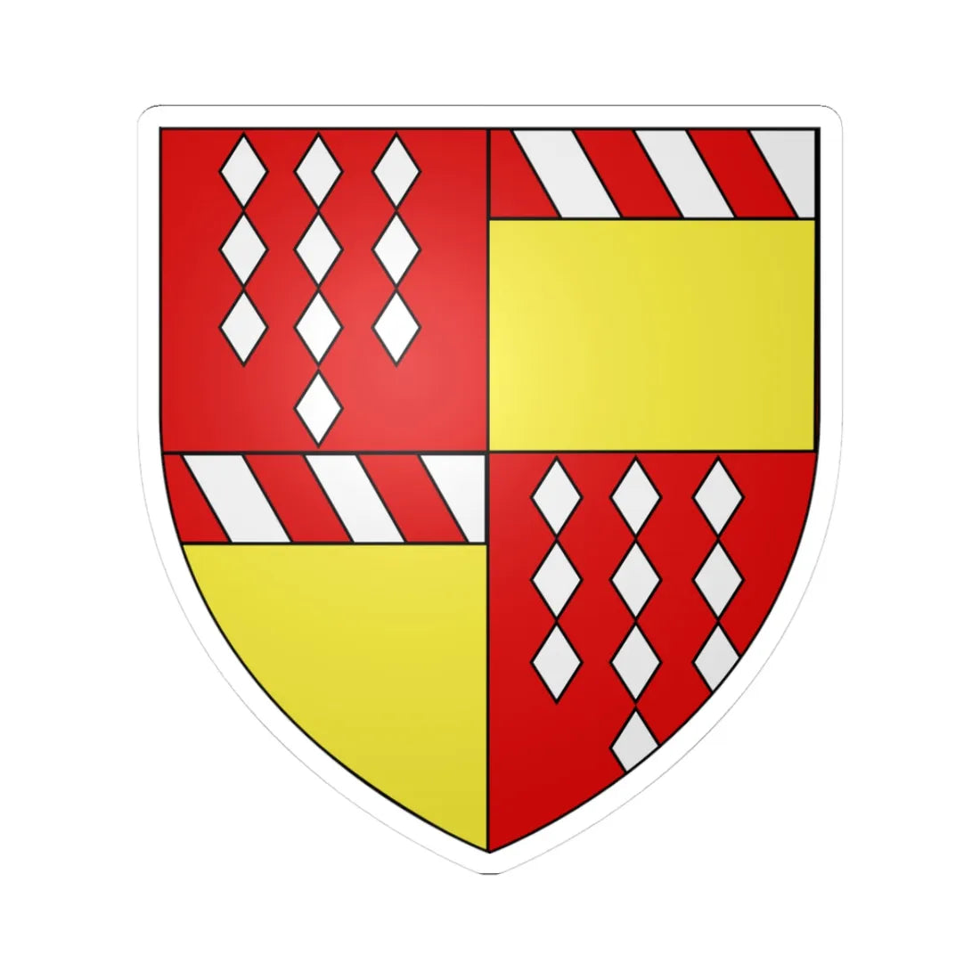 Blason Simon de Lalaing selon Gelre (Belgium) (Coat of Arms) STICKER Vinyl Kiss-Cut Decal 3 Inch White - The Sticker Space