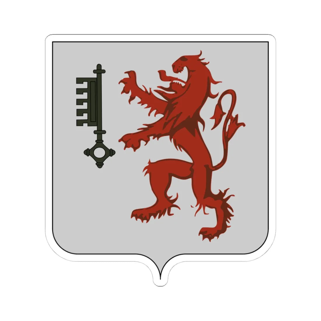 Blason Sint pieters Leeuw (Belgium) (Coat of Arms) STICKER Vinyl Kiss-Cut Decal 4 Inch White - The Sticker Space